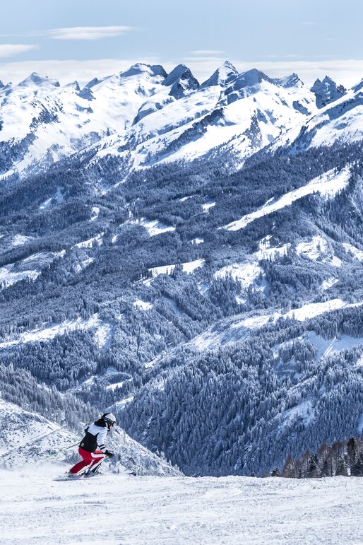 sciatore panorama montagne foresta inverno | © Ph. Paolo Codeluppi